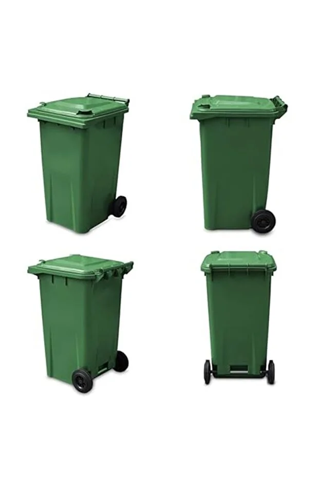 Plastik Çöp Konteyneri 240 Litre Konteyner - A+ Isıya Karşı Dayanıklı Malzeme - Yeşil